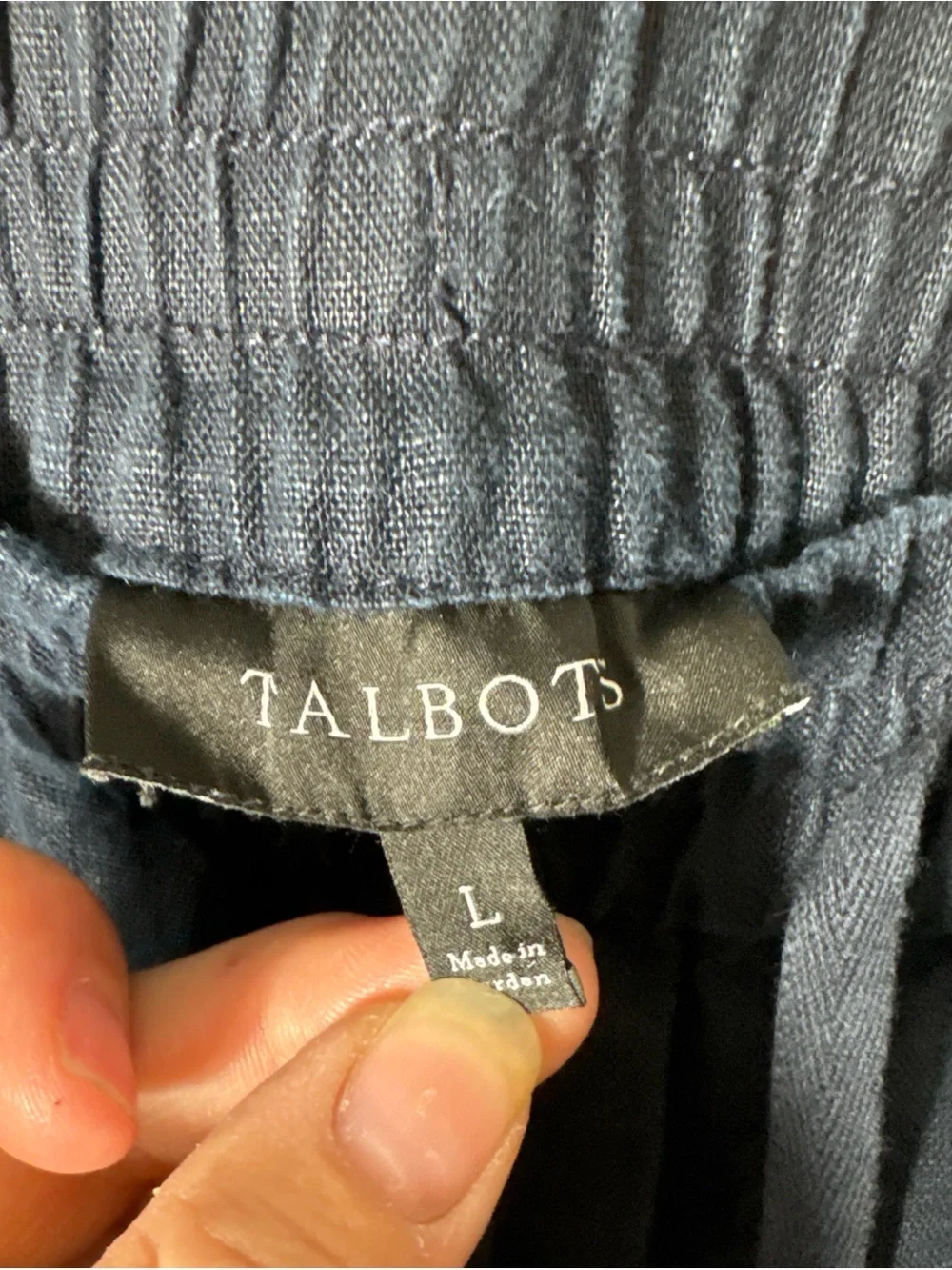 Talbots Blue Linen Blend Drawstring Shorts Size L Coastal Grandma Summer Resort
